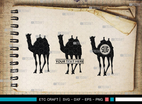 Camel Monogram, Camel Silhouette, Camel SVG, Desert Animal Svg, Black Camel Svg, Wild Animal Svg, SB00234 SVG ETC Craft 