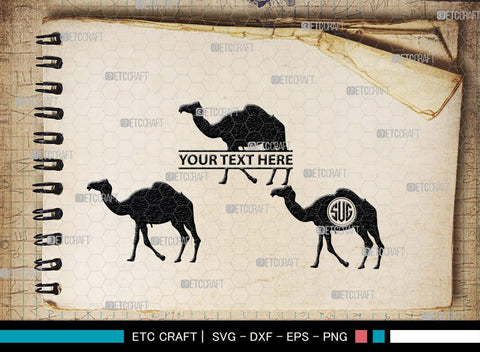 Camel Monogram, Camel Silhouette, Camel SVG, Desert Animal Svg, Black Camel Svg, Wild Animal Svg, SB00234 SVG ETC Craft 