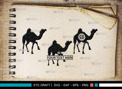 Camel Monogram, Camel Silhouette, Camel SVG, Desert Animal Svg, Black Camel Svg, Wild Animal Svg, SB00234 SVG ETC Craft 