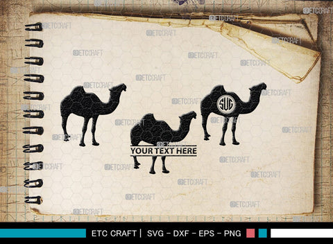 Camel Monogram, Camel Silhouette, Camel SVG, Desert Animal Svg, Black Camel Svg, Wild Animal Svg, SB00234 SVG ETC Craft 