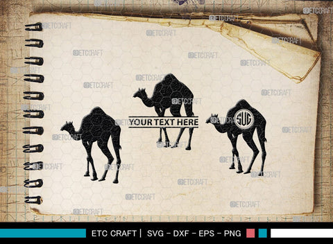 Camel Monogram, Camel Silhouette, Camel SVG, Desert Animal Svg, Black Camel Svg, Wild Animal Svg, SB00234 SVG ETC Craft 