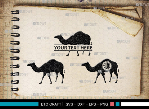 Camel Monogram, Camel Silhouette, Camel SVG, Desert Animal Svg, Black Camel Svg, Wild Animal Svg, SB00234 SVG ETC Craft 