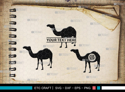 Camel Monogram, Camel Silhouette, Camel SVG, Desert Animal Svg, Black Camel Svg, Wild Animal Svg, SB00234 SVG ETC Craft 