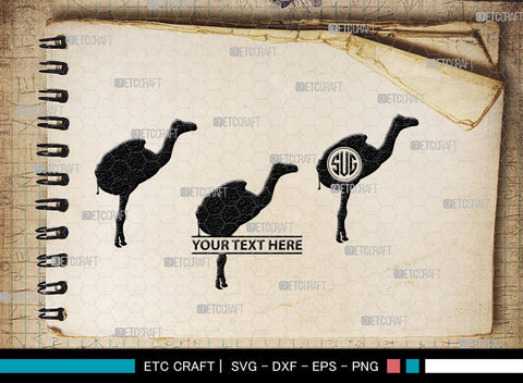 Camel Monogram, Camel Silhouette, Camel SVG, Desert Animal Svg, Black Camel Svg, Wild Animal Svg, SB00234 SVG ETC Craft 