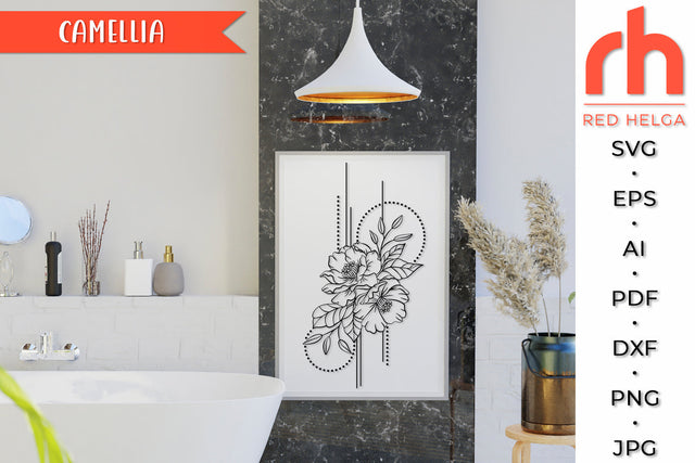 Camellia SVG - Geometric Flower Cut File SVG RedHelgaArt 