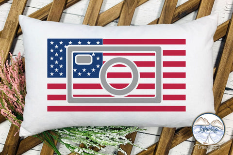 Camera American Flag SVG Lakeside Cottage Arts 