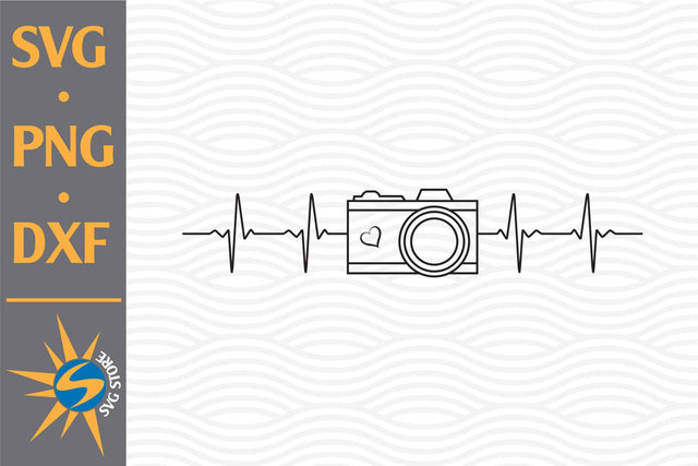 Camera Heartbeat SVG, PNG, DXF Digital Files Include SVG SVGStoreShop 