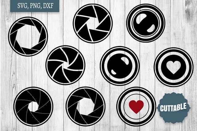 Camera Lens SVG, Camera Lenses cut files, Camera Lens SVG set SVG Cuttable 