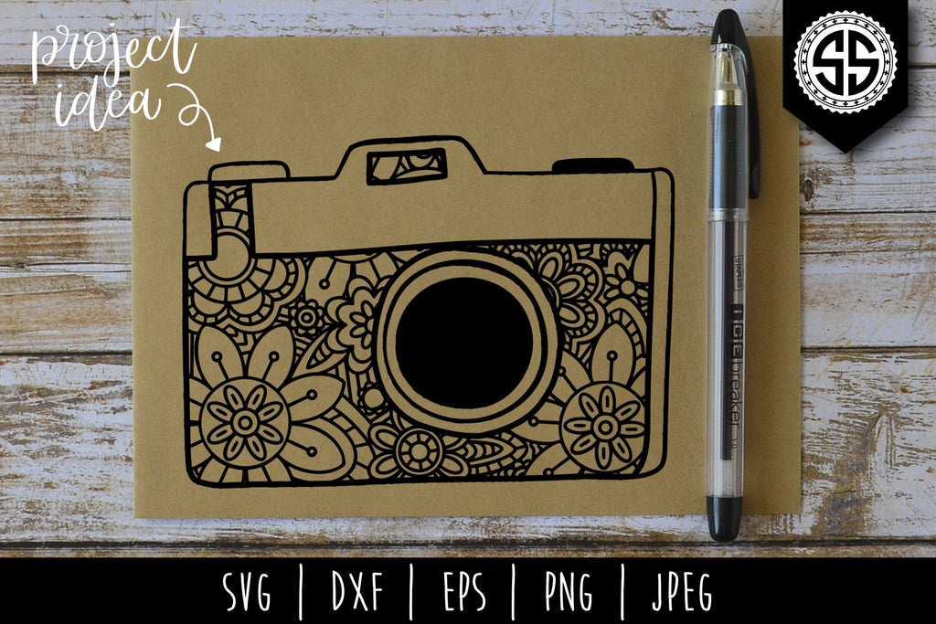 Camera Mandala Zentangle Bundle - Set of 12 SVG - So Fontsy
