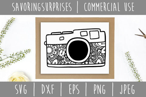 Camera Mandala Zentangle SVG SavoringSurprises 