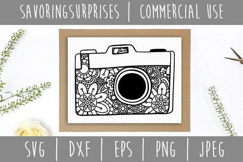 Camera Mandala Zentangle SVG SavoringSurprises 