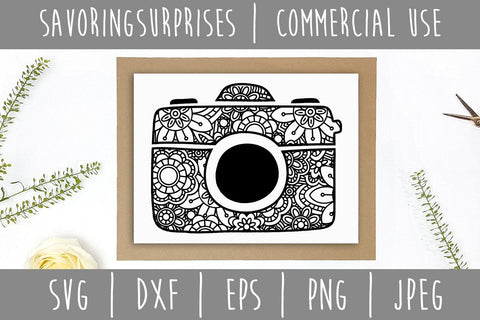 Camera Mandala Zentangle SVG SavoringSurprises 