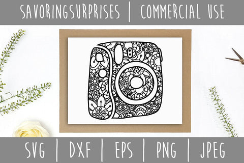 Camera Mandala Zentangle SVG SavoringSurprises 