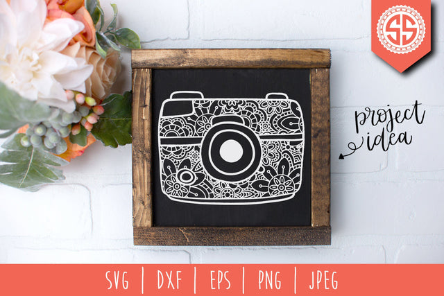 Camera Mandala Zentangle SVG SavoringSurprises 