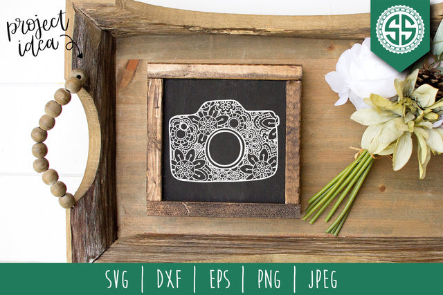 Camera Mandala Zentangle SVG SavoringSurprises 