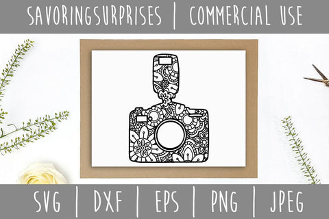 Camera Mandala Zentangle SVG SavoringSurprises 
