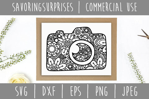 Camera Mandala Zentangle SVG SavoringSurprises 