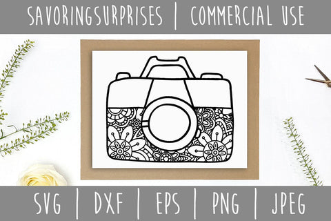 Camera Mandala Zentangle SVG SavoringSurprises 