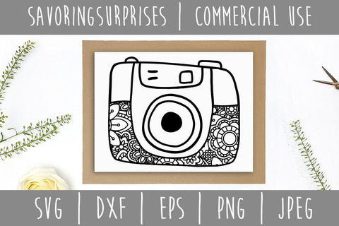 Camera Mandala Zentangle SVG SavoringSurprises 