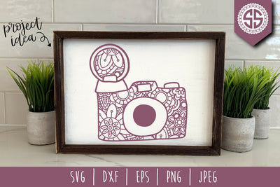 Camera Mandala Zentangle SVG SavoringSurprises 