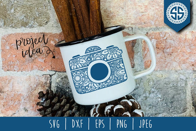 Camera Mandala Zentangle SVG SavoringSurprises 