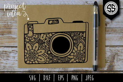 Camera Mandala Zentangle SVG SavoringSurprises 