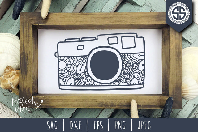 Camera Mandala Zentangle SVG SavoringSurprises 