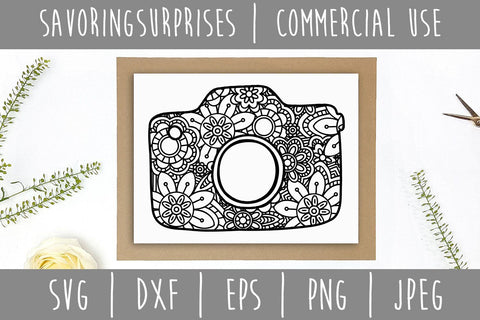 Camera Mandala Zentangle SVG SavoringSurprises 