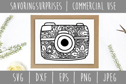 Camera Mandala Zentangle SVG SavoringSurprises 