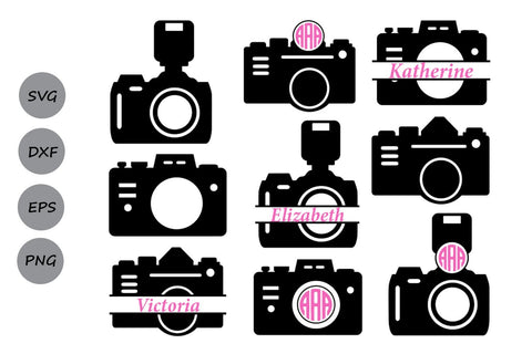 Camera Monogram| Photography SVG Cut Files SVG CosmosFineArt 