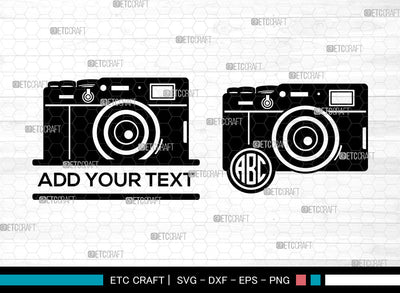 Camera Monogram SVG, Camera SVG, Camera Icon Svg, Film Reel Svg, Digital Camera Svg, Memory Card Svg, Split Monogram SVG ETC Craft 