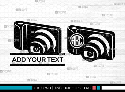 Camera Monogram SVG, Camera SVG, Camera Icon Svg, Film Reel Svg, Digital Camera Svg, Memory Card Svg, Split Monogram SVG ETC Craft 
