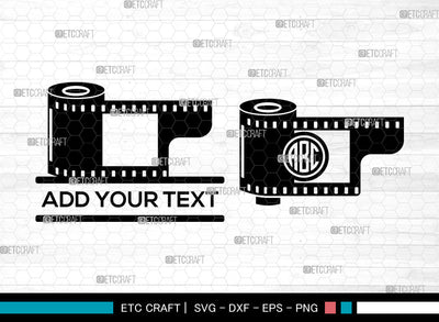 Camera Monogram SVG, Camera SVG, Camera Icon Svg, Film Reel Svg, Digital Camera Svg, Memory Card Svg, Split Monogram SVG ETC Craft 