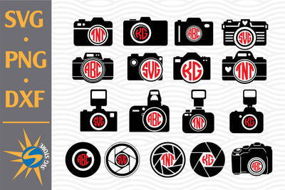 Camera Monogram SVG, PNG, DXF Digital Files Include SVG SVGStoreShop 