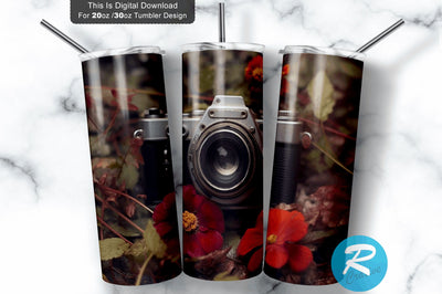Camera Photography 20 oz / 30 oz Skinny Tumbler Sublimation Regulrcrative 
