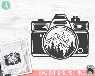 Camera SVG, Adventure SVG, Photography SVG, Photographer svg, Mountains svg, Camping svg, Hiking svg, Forest svg, Camera Clipart, Camera png SVG Wild Pilot 