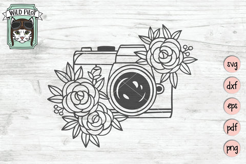 Camera With Flowers SVG Cut File SVG Wild Pilot 