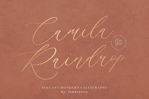 Camila Raindrop Elegant Modern Calligraphy Font Font Letterative 