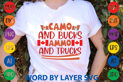 Camo And Bucks Ammo And Trucks, Canada Day SVG Design SVG Rafiqul20606 