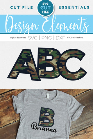 Camo letters - camo svg alphabet SVG SVG Cut File 