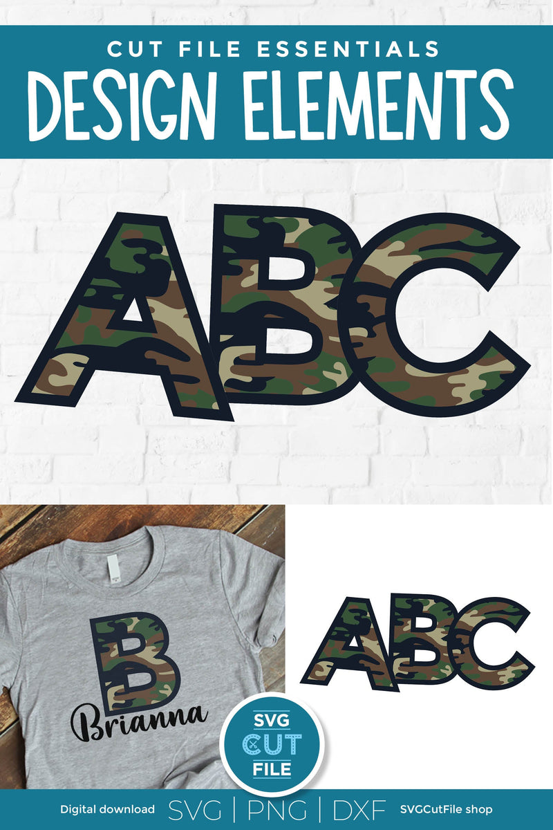 Camo svg, camo letters svg, army svg, camo font, alphabet font ...