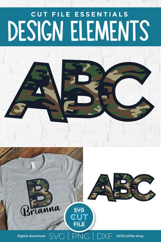 Camo letters - camo svg alphabet SVG SVG Cut File 