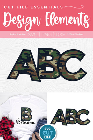 Camo letters - camo svg alphabet SVG SVG Cut File 