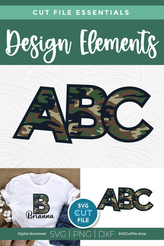 Camo letters - camo svg alphabet SVG SVG Cut File 