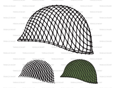 Camouflaged military helmet SVG TribaliumArtSF 
