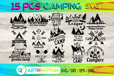 camp, camp svg, camper svg, camping svg, mountaineer svg, camping svg bundle SVG Artinrhythm shop 