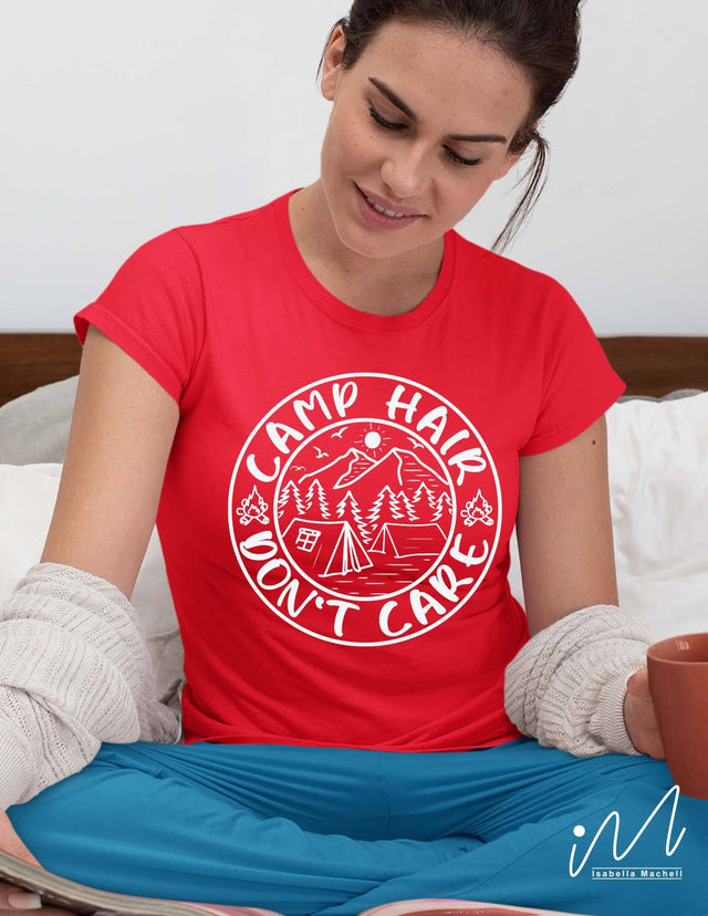 camp hair don't care cricut, Camping svg, Camp life t shirt svg SVG Isabella Machell 