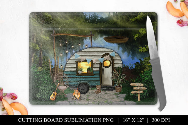Camp Life Cutting Board Sublimation PNG Sublimation BijouBay 