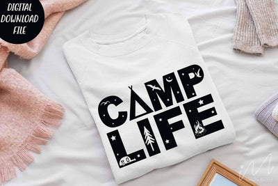 Camp life svg, camping cricut, Happy camper t shirt svg SVG Isabella Machell 