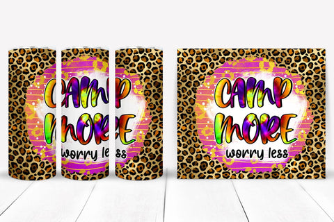 Camp More I Camping Tumbler Sublimation I 20 Oz Tumbler Wrap Sublimation Happy Printables Club 